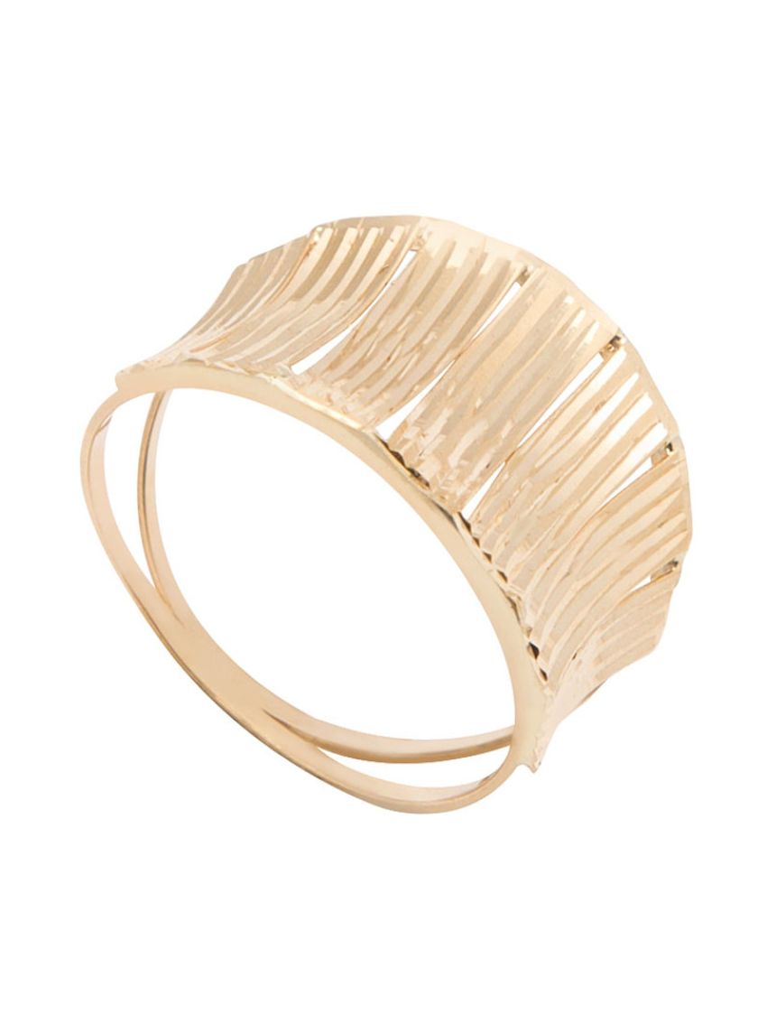 Anel de Ouro 18k Feminino Ark Chapa com pequenos entalhes