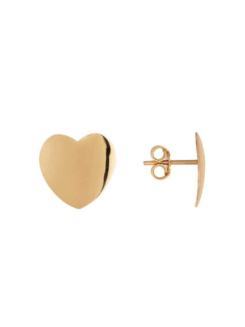 Brinco de Ouro 18k Coração Liso Pequeno