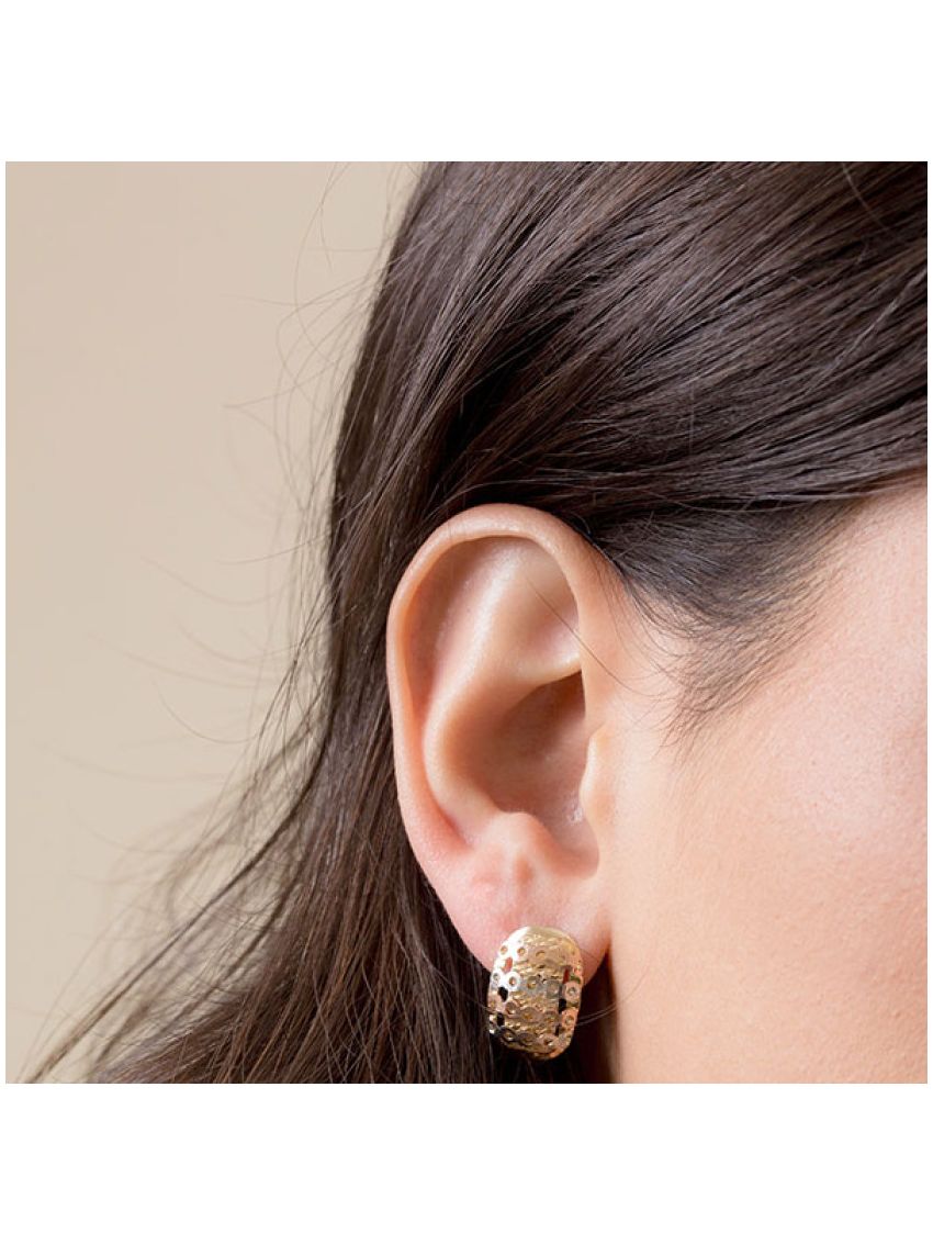 Brinco de Ouro 18k Feminino Anello Lucido