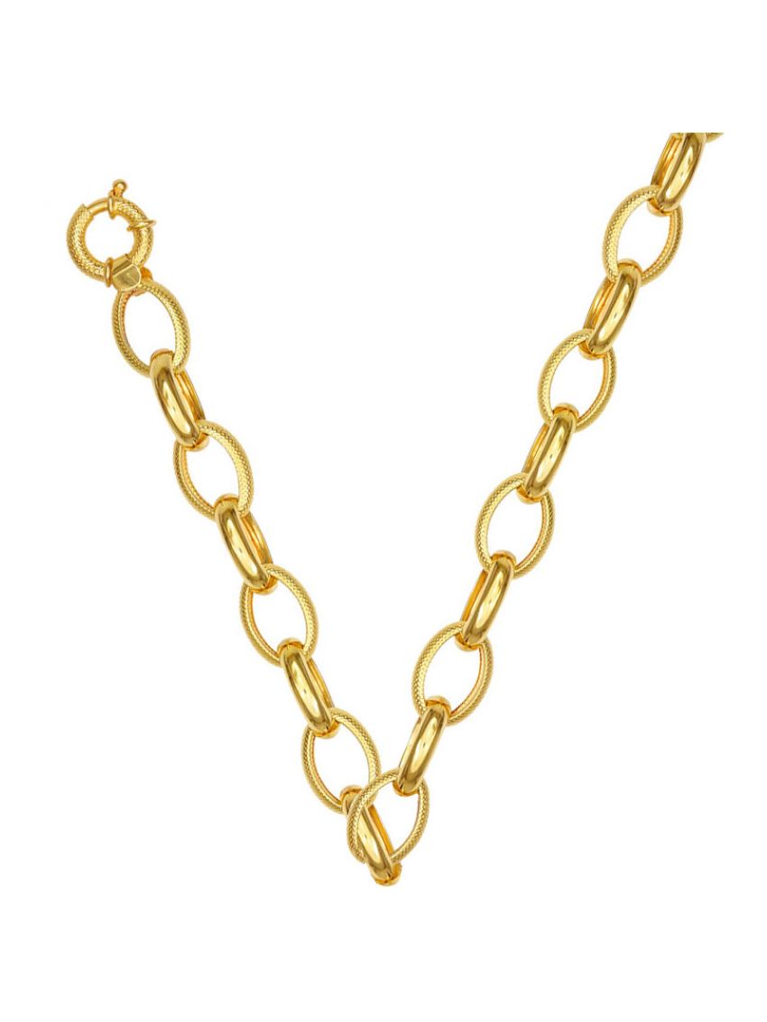 Corrente de Ouro Mooie Ovale 50 cm 