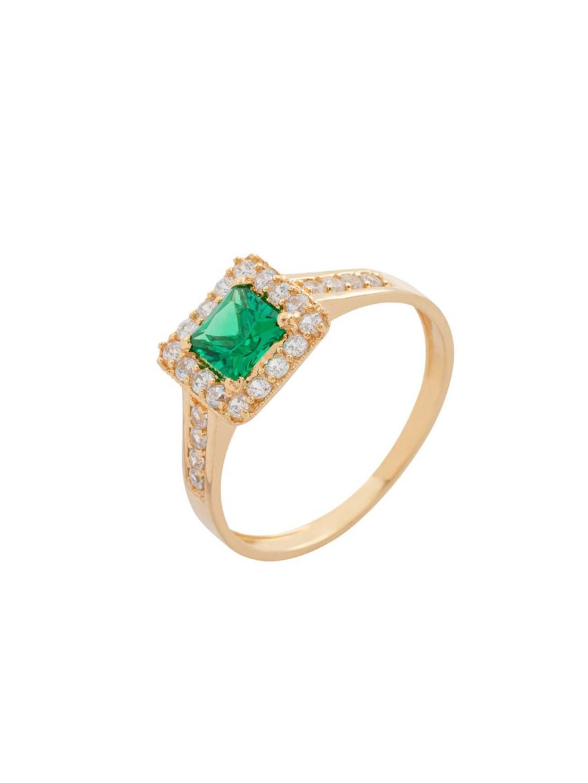Anel de Ouro 18k Feminino com Pedras