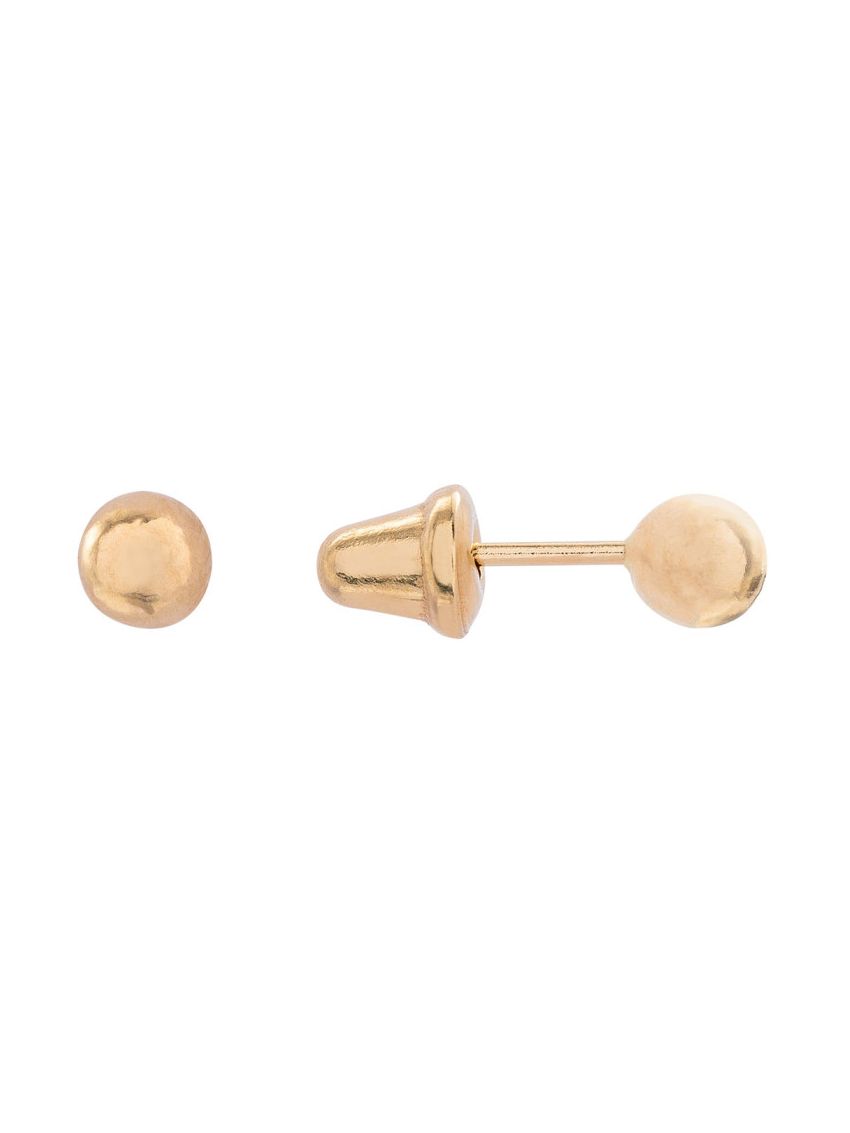 Brinco de Ouro 18k Bolinha 3mm