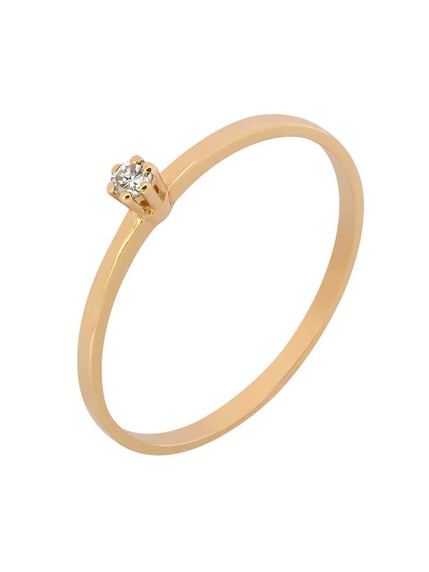 Anel de Ouro 18k Solitário com Diamante 2.30mm