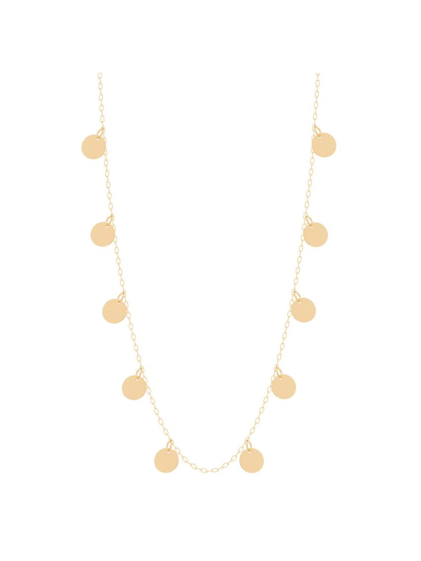 Choker de Ouro 18k Feminina com Medalha Lisa