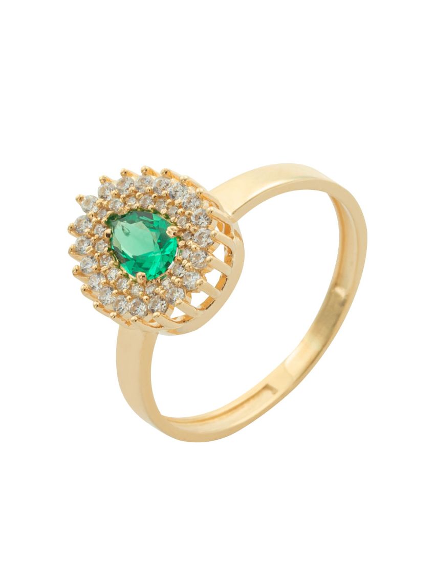 Anel de Ouro 18k Esmeralda