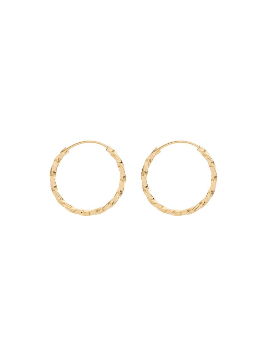 Brinco de Argola Ouro 18k Fio Quadrado Torcido Pequeno