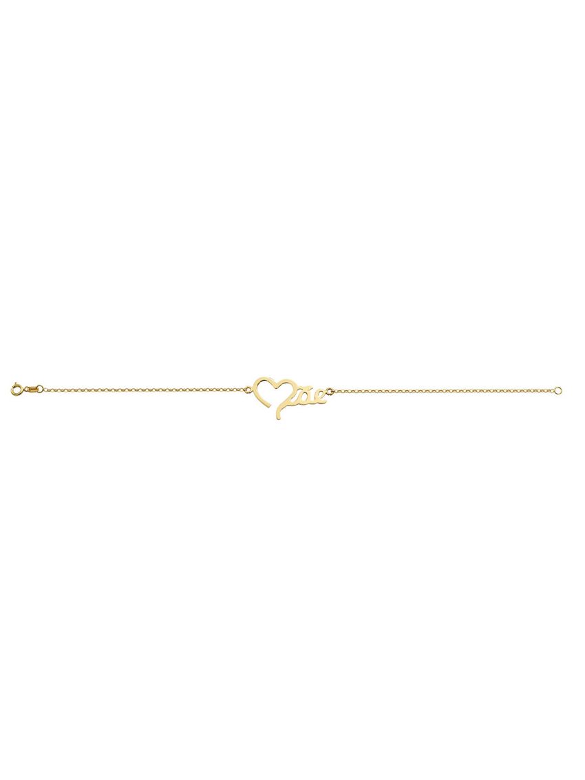Pulseira de Ouro Feminina Mãe Coração
