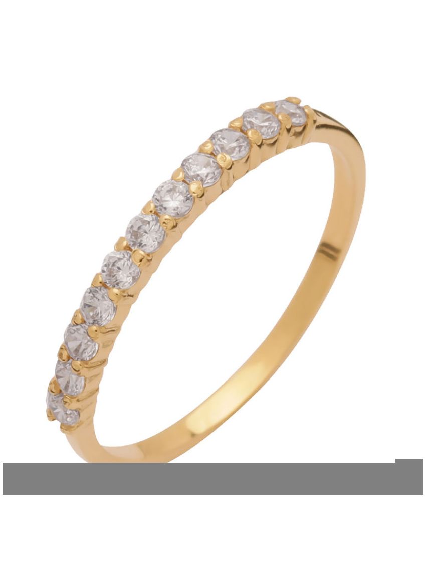 Meia Aliança de Ouro 18k com Diamantes