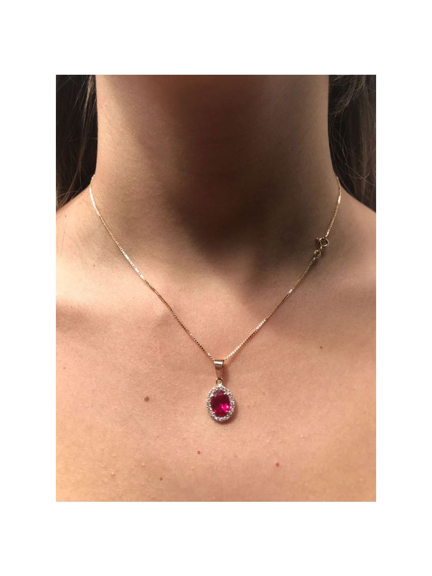 Pingente de Ouro 18k com Pedra Zircônia Rogue