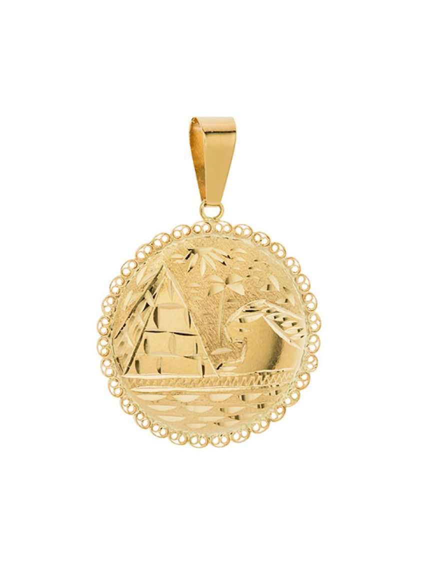 Pingente de Ouro Amarelo 18k Escrava Médio
