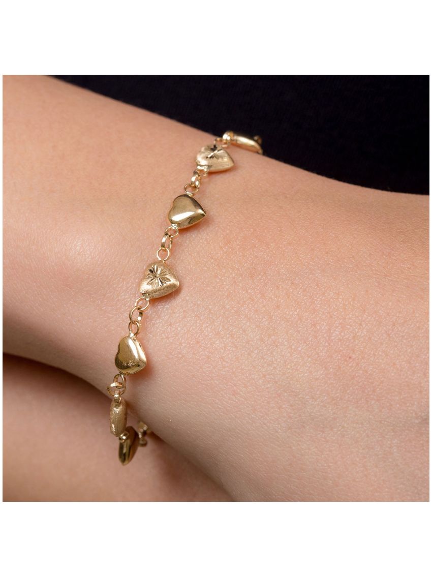 Pulseira de Ouro 18k com Coração