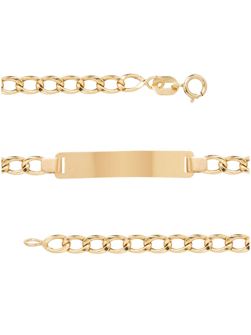 Pulseira de Ouro 18k com Plaquinha Infantil 14cm