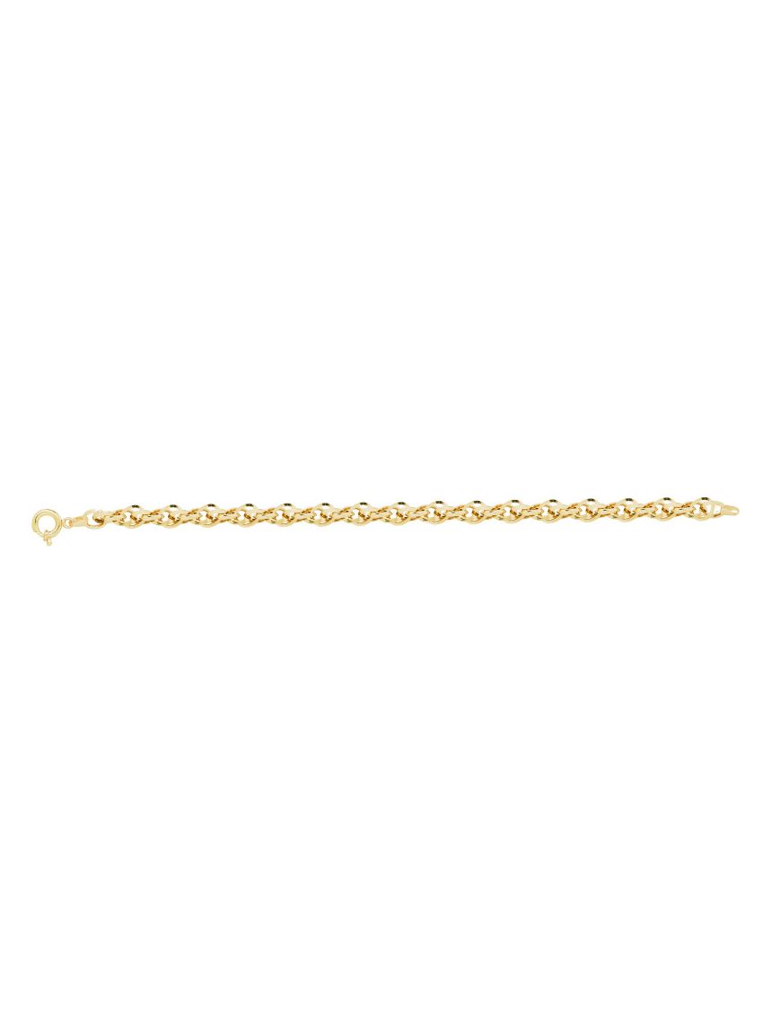 Pulseira de Ouro 18k Portuguesa Elo Hexagonal
