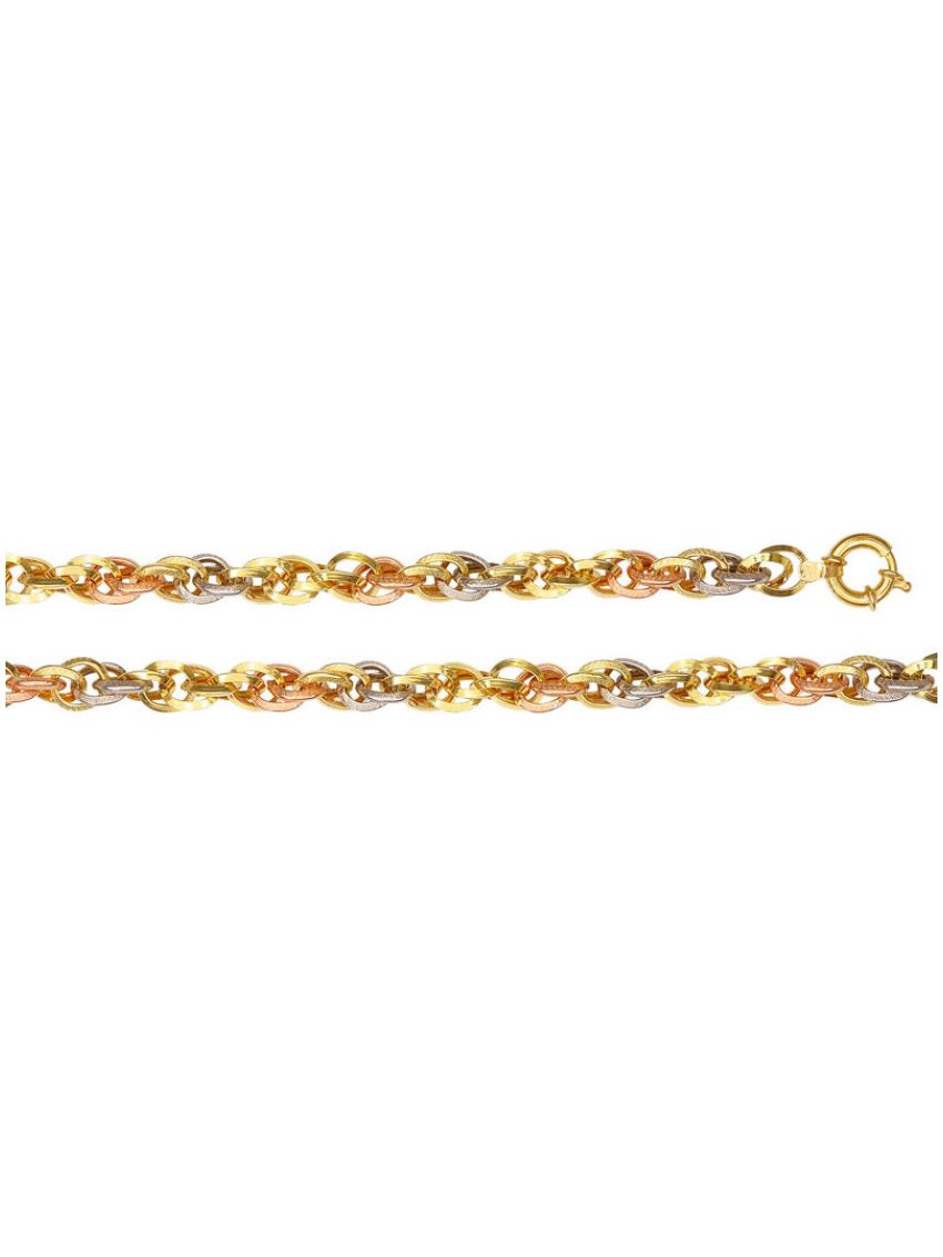Pulseira de Ouro 18k Mini Tricolor