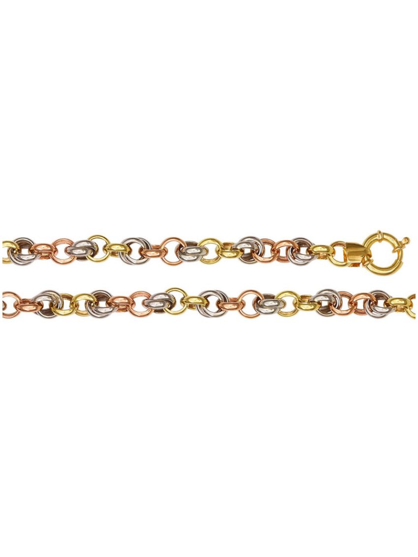 Pulseira de Ouro 18k Par Tricolor
