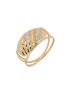 Anel de Ouro 18k Feminino Tricolor Graffiato