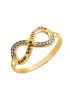 Anel de Ouro Amarelo 18k Feminino Infinito 