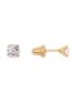 Brinco de Ouro 18k Infantil com Pedra 3mm