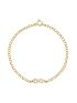 Pulseira Feminina Ouro 18k Infinito Pedras