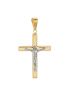 Pingente de Ouro 18k Cruz com Ródio Branco