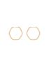 Brinco de Argola Ouro 18k Hexagonal Médio Fio Quadrado