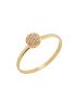 Anel Feminino de Ouro 18k Pequeno Redondo com Pedras
