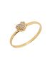 Anel Feminino de Ouro 18k Pequeno Coraçao com Pedras