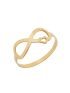 Anel Feminino de Ouro 18k Infinito com Detalhe em Coraçao