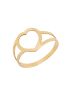 Anel Feminino de Ouro 18k Coraçao Vazado
