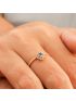 Anel de Ouro 18k Feminino Coração Azul com Pedras