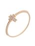 Anel Feminino de Ouro 18k Cruz com Pedras