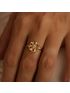Anel Feminino de Ouro 18k Flor Corações