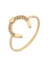Anel Ouro 18k Ferradura com Pedras