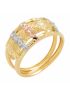 Anel Ouro Amarelo, Branco e Vermelho 18k Boulder