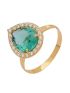 Anel Ouro 18k Feminina Gota Com Zircônia
