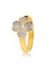 Anel de Ouro Trevo 4 Folhas Lykke Feminino