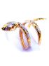 Anel de Ouro 18k Cobra Unissex com Rubi