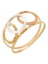 Anel de Ouro 18k Tricolor Feminino Tre Sfere