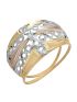 Anel de Ouro 18k Tricolor Vazado Decorato