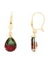 Brinco de Ouro 18k Feminino Furta Cor Vermelho e Verde