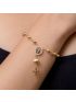 Pulseira de Ouro 18k Terço com  Medalha de Pedras