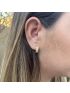 Brinco Argola de Ouro 18k com Cravação de Zircônias Grande