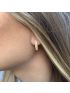 Brinco Argola de Ouro 18k com Corações e Zircônias Sollievo