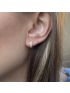 Brinco Argola de Ouro 18k com Cravação de Zircônias Pequeno