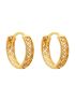 Brinco Argola de Ouro 18k com Flor e Cravação de Zircônias 