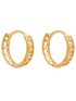 Brinco Argola de Ouro 18k com Coração e Cravação de Zircônias 