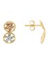 Brinco de Ouro 18k Feminino Tricolor Flores