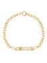 Pulseira de Ouro 18k Infantil Portuguesa Com Plaquinha