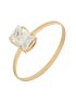 Anel de Ouro 18k Feminino Pedra Baguete