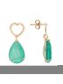 Brinco de Ouro 18k Pedra Gota Verde Esmeralda Fusion